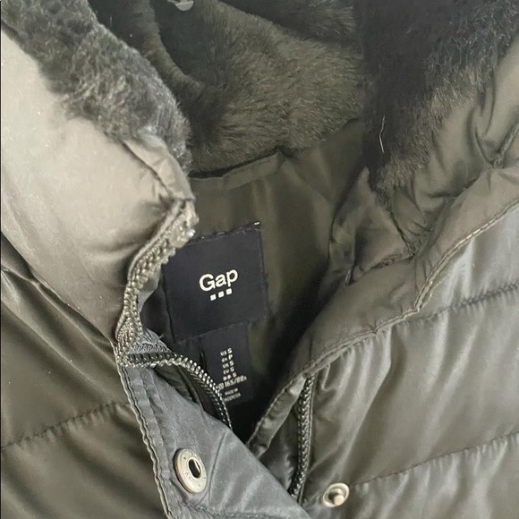 Gap Black Puffer Winter Coat with Hood Small - Picture 4 of 8